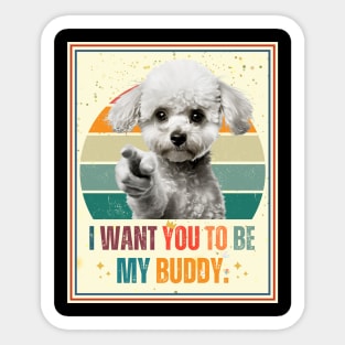 Poodles i want you pointing style Sticker